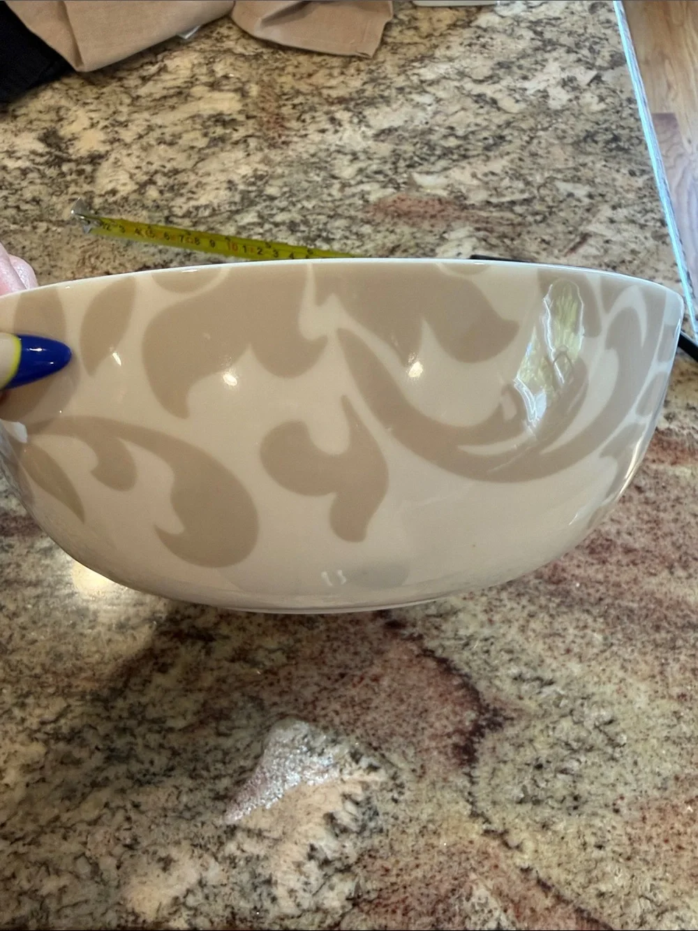 Martha Stewart Cream and White Decorative Serving Bowl